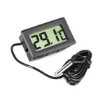 Digital wired thermometer, 5 m cable, for car, aquarium, incubator, refrigerator and others, thermometer with probe, black color